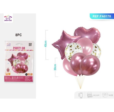 SET PALLONCINO STELLA CUORE - ROSA SET PALLONCINO STELLA CUORE - ROSA