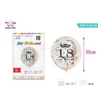 PALLONCINO "18 HAPPY BIRTHDAY" CON CORIANDOLI