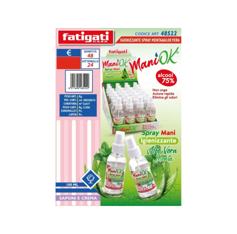 FATIGATI IGIENIZZANTE SPRAY 100ML MENTA&ALOE FATIGATI IGIENIZZANTE SPRAY 100ML MENTA&ALOE