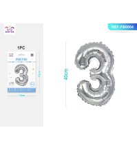 PALLONCINO MYLAR ARGENTO - NUMERO 3
