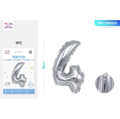 PALLONCINO MYLAR ARGENTO - NUMERO 4
