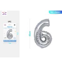 PALLONCINO MYLAR ARGENTO - NUMERO 6