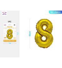 PALLONCINO MYLAR ORO - NUMERO 9