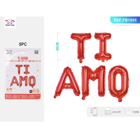 PALLONCINO MYLAR "TI AMO" - ROSSO
