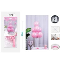 SET PALLONCINI CON CUORE ROSA - 7 PEZZI