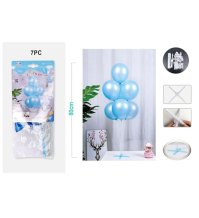 SET PALLONCINI CON CUORE BLU - 7 PEZZI