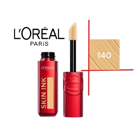 L'OREAL PARIS SKIN INK -  Fondotinta Correttore 2 in 1 48h Warm Dorè 140 
