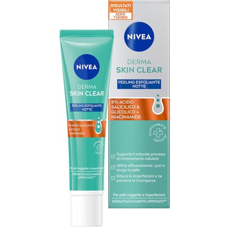 NIVEA DERMA SKIN CLEAR -PEELING ESFOLIANTE VISO NOTTE , Anti-Imperfezioni 