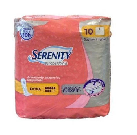 SERENITY ADVANCE - ASSORBENTE ANATOMICO TRASPIRANTE , EXTRA 10 PEZZI 