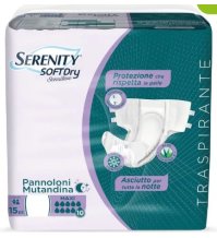 SERENITY SOFT DRY SENSITIVE - PANNOLONI TRASPIRANTE NOTTE MAXI , TAGLIA L 15 PEZZI 