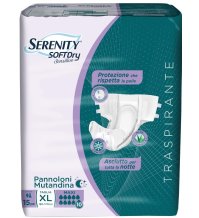 SERENITY SOFT DRY SENSITIVE - PANNOLONI TRASPIRANTE NOTTE MAXI , TAGLIA XL 15 PEZZI 