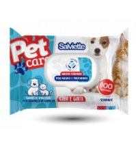 SETA BLU - SALVIETTINE IMBEVUTE PER ANIMALI CANI E GATTI , 100 PEZZI 