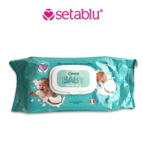 SETA BLU - SALVIETTINE BABY COCCO  , 72 PEZZI
