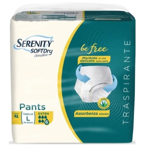 SERENITY SOFT DRY SENSITVE PANTS - MUTANDINE ASSORBENTI EXTRA , TAGLIA L 12 PEZZI 