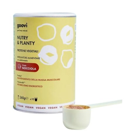 GOOVI NUTRY & PLANTY PROTEINE VEGETALI PER LA MASSA MUSCOLARE , Nocciola 