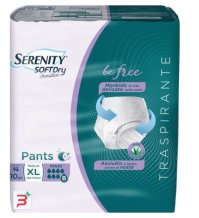 SERENITY SOFT DRY SENSITIVE PANTS - MUTANDINA ASSORBENTE TRASPIRANTE NOTTE MAXI , TAGLIA XL 10 PEZZI 