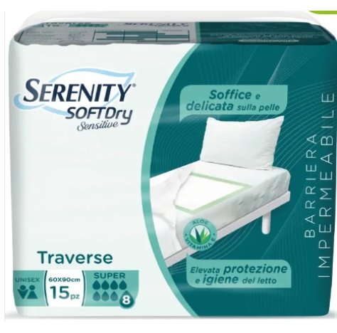 SERENITY SOFT DRY SENSITIVE - TRAVERSA IMPERMEABILE SUPER , 60X90 CM 15 PEZZI 