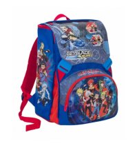 SEVEN - ZAINO SCUOLA BEYEBLADE + ASTUCCIO COMPLETO CON 3 ZIP 