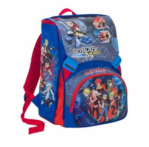 SEVEN - ZAINO SCUOLA BEYEBLADE + ASTUCCIO COMPLETO CON 3 ZIP 