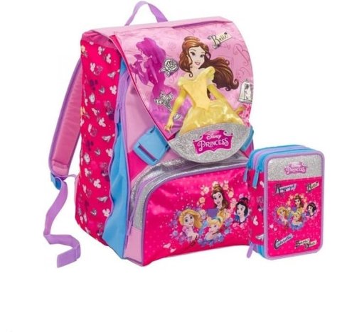 ZAINO SCOLASTICO PRINCIPESSE + ASTUCCIO COMPLETO 