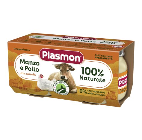 PLASMON - OMOGENIZZATO MANZO E POLLO 2X80GR , 6 + MESI 