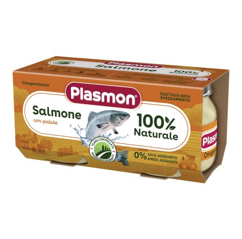 PLASMON -  OMOGENIZZATO PESCE , SALMONE 2X80 GR 