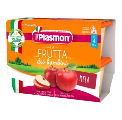 PLASMON - OMOGENIZZATO FRUTTA LA MERENDA MELA , 4+ MESI ( 4X100 GR )