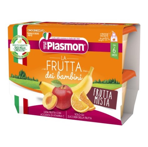 PLASMON - OMOGENIZZATO ALLA FRUTTA LA MERENDA , FRUTTA MISTA 6+ MESI ( 4X100 GR )