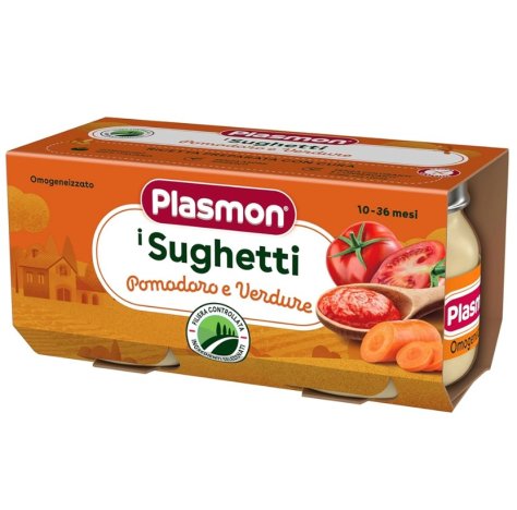 PLASMON - OMOGENIZZATO I SUGHETTI , POMODORO E VERDURE 10+ MESI ( 2X80 GR ) 