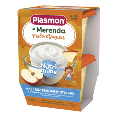 PLASMON - LA MERENDA DEI BAMBINI , MELA YOGURT 6+ MESI ( 2X120GR ) 