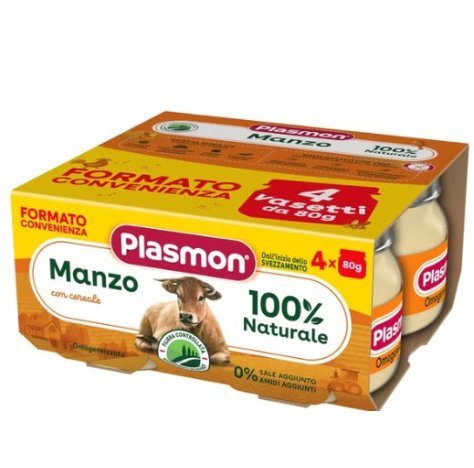 PLASMON - OMOGENIZZATO MANZO 4+ MESI ( 4X80 GR ) 