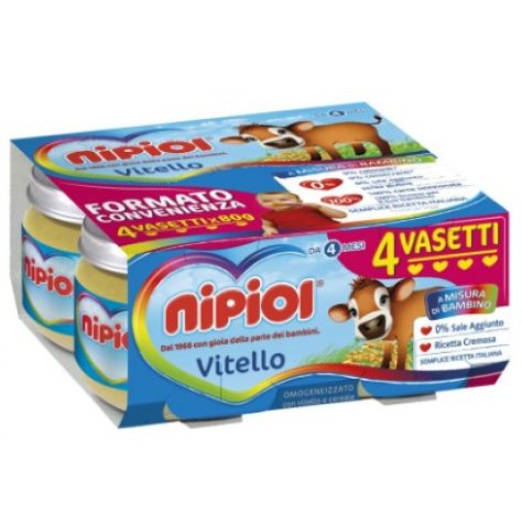 NIPIOL - OMOGENIZZATO DI CARNE VITELLO , 4+ MESI ( 4X80 GR ) 
