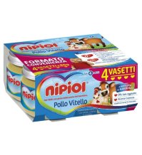 NIPIOL - OMOGENIZZATO DI CARNE POLLO  VITELLO , 4+ MESI ( 4X80 GR ) 