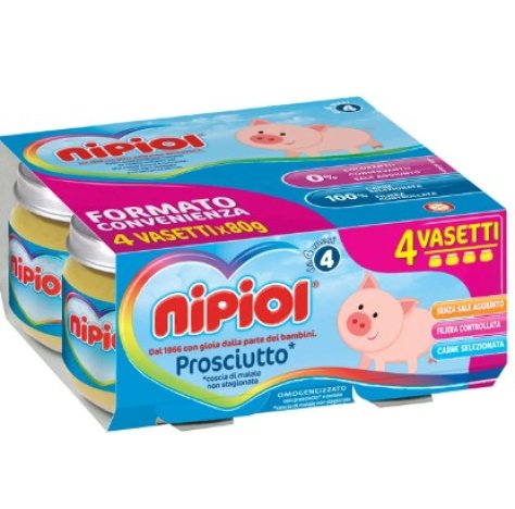 NIPIOL - OMOGENIZZATO PROSCIUTTO 4+ MESI ( 4X80 GR )