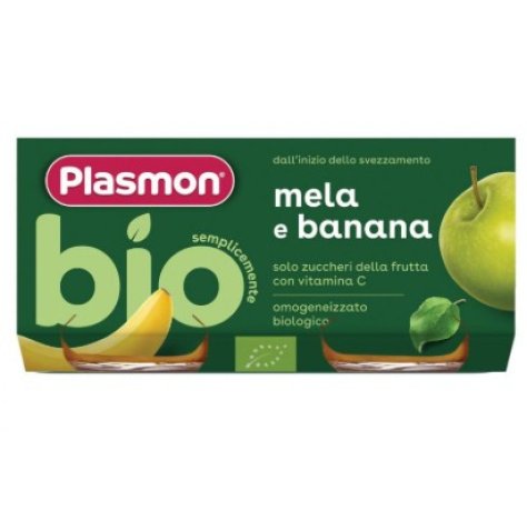PLASMON BIO  - OMOGENIZZATO FRUTTA MELA E BANANA  , 4+ MESI ( 2X80GR ) 