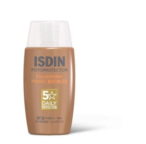 ISDIN - FOTOPROTECTOR FUSION WATER ,AGIC BRONZE SPF 50+ , PROTEZIONE VISO COLORATA 