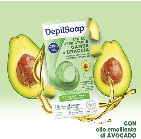 DEPILSOAP - STRISCE DEPILATORIE GAMBE & BRACCIA CON OLIO DI AVOCADO 