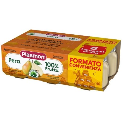 PLASMON - OMOGENIZZATO FRUTTA , PERA 4+ MESI ( 6X80GR ) 