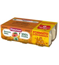 PLASMON - OMOGENIZZATO FRUTTA ,MELA  BANANA 4+ MESI ( 6X80GR ) 