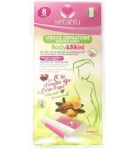  SETABLU - STRISCE DEPILATORIE BODY BIKINI ARGAN E CERA D'API 8PZ