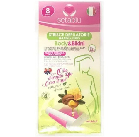  SETABLU - STRISCE DEPILATORIE BODY BIKINI ARGAN E CERA D'API 8PZ