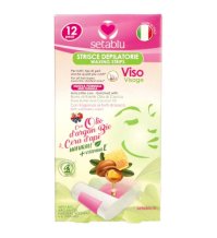 SETABLU - STRISCE DEPILATORIE VISO ARGAN E CERA D'API 12PZ