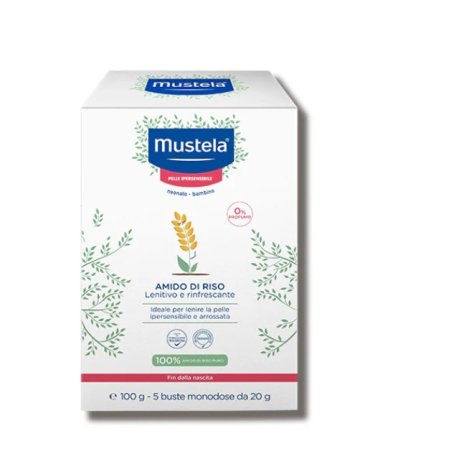 MUSTELA - AMIDO DI RISO LENITIVO E RINFRESCANTE , 0+MESI ( 1X5 BUSTINE 20GR )