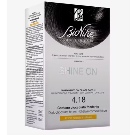 BIONIKE SHINE ONE - TRATTAMENTO COLORANTE CAPELLI , 4.18 CASTANO CIOCCOLATO FONDENTE