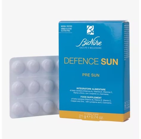 BIONIKE DEFENCE SUN - INTEGRATORE ALIMENTARE  , Preparazione della pelle all’esposizione solare 30 COMPRESSE 