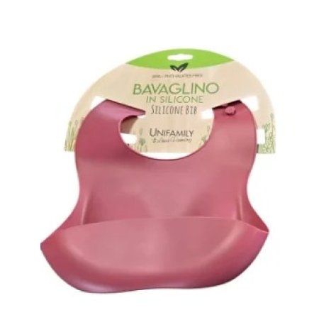 UNIFAMILY - BAVAGLINO IN SILICONE RACCOGLI PAPPA ROSA  UNIFAMILY - BAVAGLINO IN SILICONE RACCOGLI PAPPA ROSA