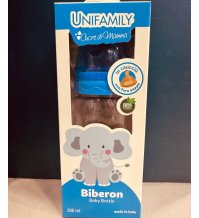 UNIFAMILY - BOTTIGLINA IN PLASTICA CAUCCIÙ FORO PAPPA 300ML BOY