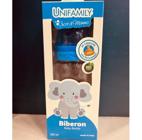 UNIFAMILY - BOTTIGLINA IN PLASTICA CAUCCIÙ FORO PAPPA 300ML BOY UNIFAMILY - BOTTIGLINA IN PLASTICA CAUCCIÙ FORO PAPPA 300ML BOY