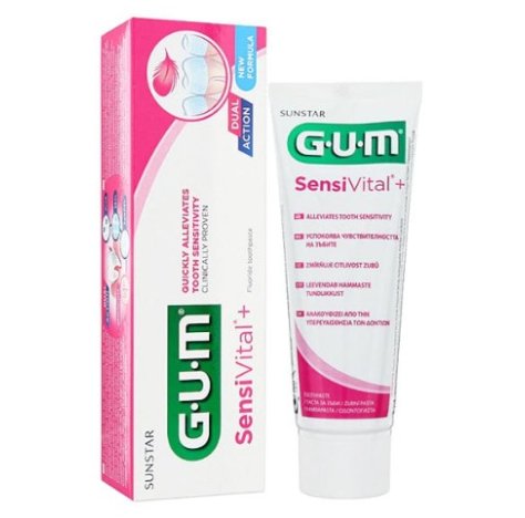 GUM SENSIVITAL + - DENTIFRICIO PER DENTI SENSIBILI , previene carie 