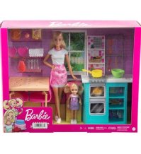 BARBIE - PLAYSET BARBIE CON CHELSEA CUCINA + ACCESSORI 